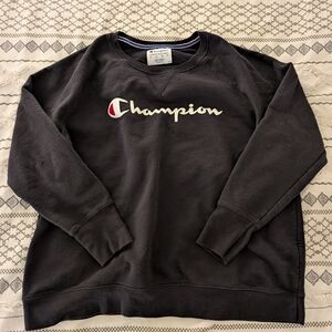 Champion Women's 2X Black Crewneck Sweater